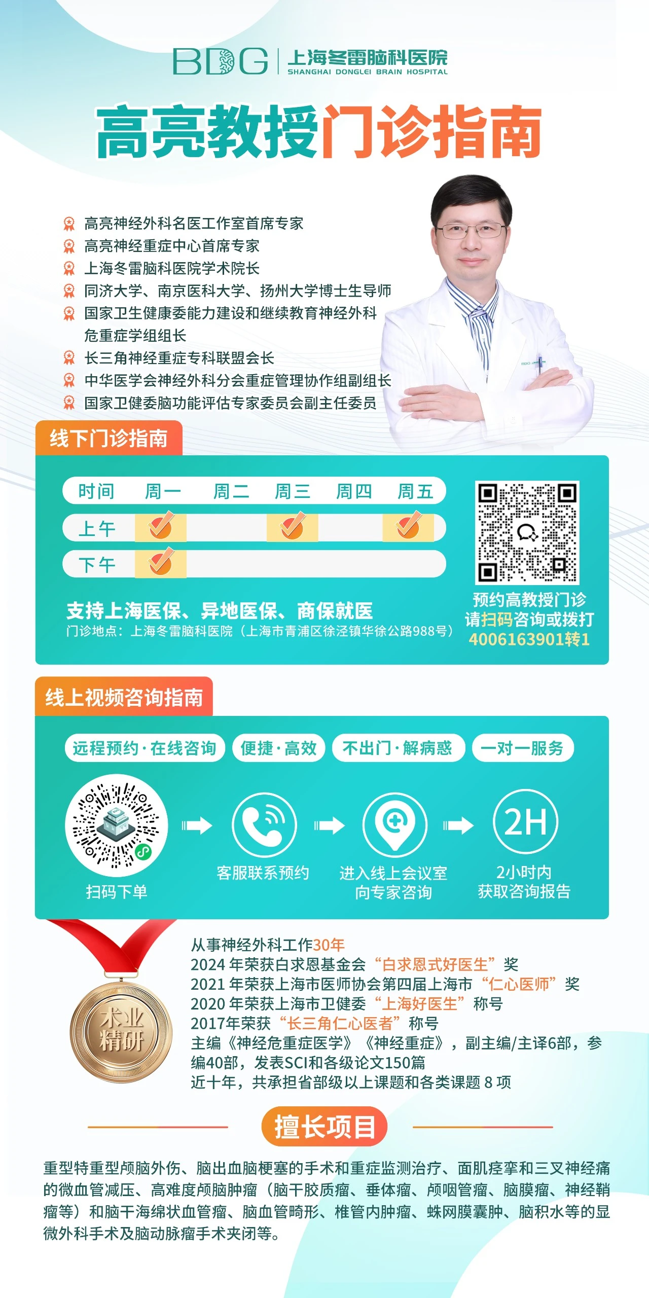 Prof. Gao Liang — Academic Dean and Chief of Neurocritical Care, Shanghai Donglei Brain Hospital